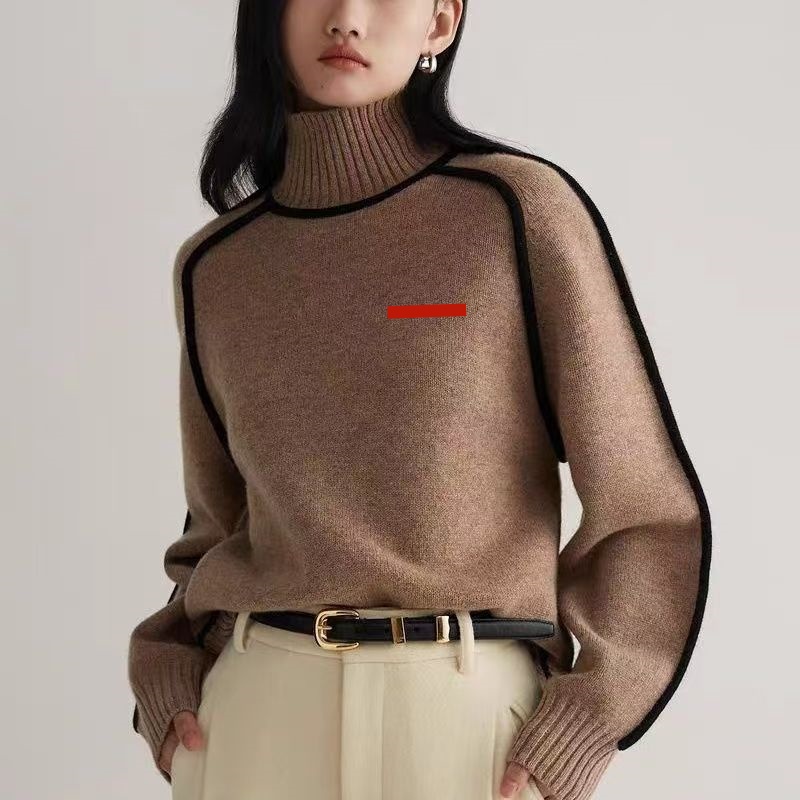 Designer womens sweater knitted jacket pullover high neck sweater pure T-shirt autumn and winter knitted sweater high-quality womens clothing