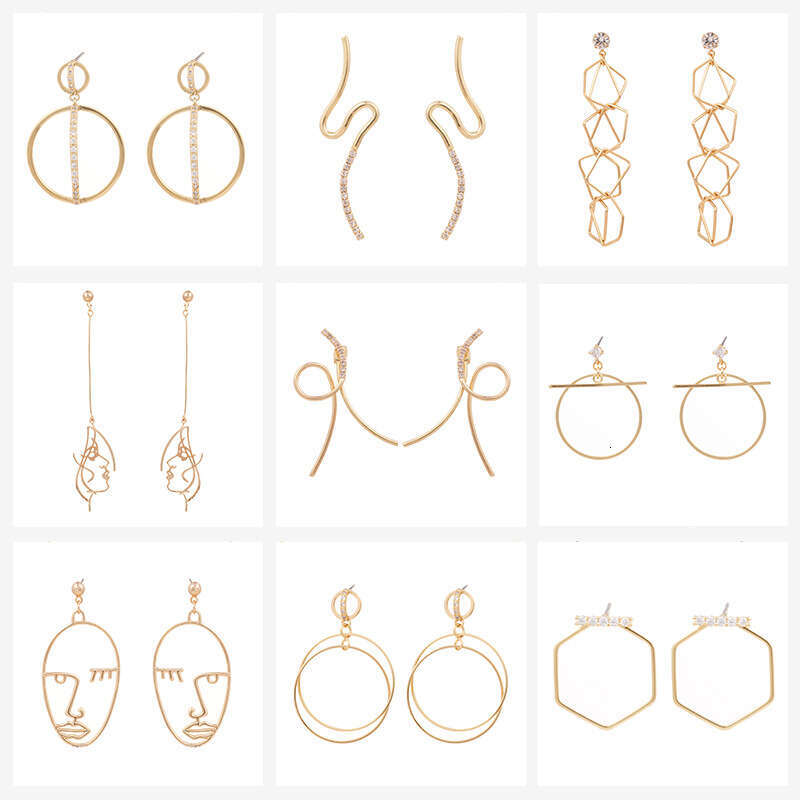 2025 New High-end Fashion Designer Jewelry For Women, Classic And Elegant Earrings Design Lines Mask Geometric Copper Inlaid Zircon Band
