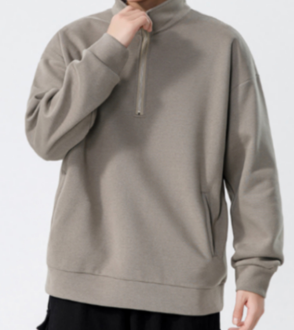 236 Turtleneck Sweatshirt for Men Autumn and Winter Thickened Loose Trendy Solid