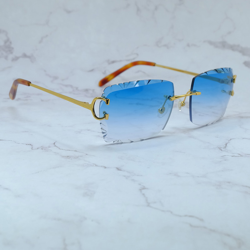 Y2k Designer Sunglasses Retro Diamond Cut Luxury CT Eyewear Outdoor Cool Decoraiton Vintage Mens Shades Lentes De Sol Mujer 828 Gold Sun Glasses