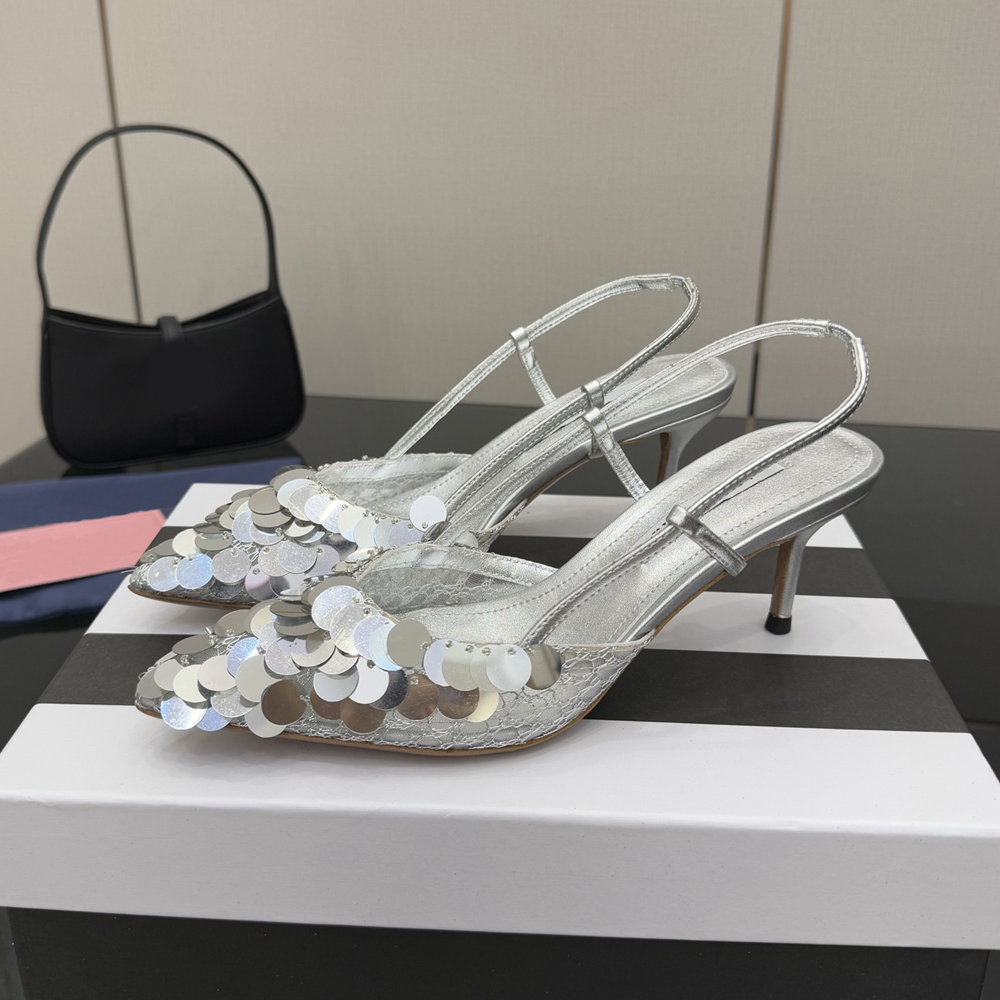 New Designer Heels Glitter Embellished Evening shoes stiletto Heels sandals 5.5 10.5cm women Luxury Evening Slingback sandal Party Wedding shoes Bri