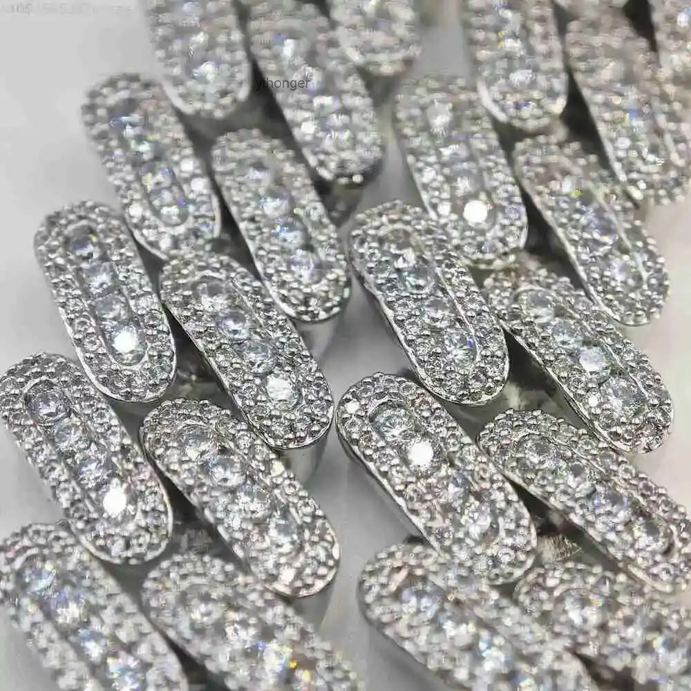 Fashion 2025 Fashion Jewelry Wholesale Hip Hop Bling for Men Chains Silver Cuban Link Necklace Baguette Moissanite Chain