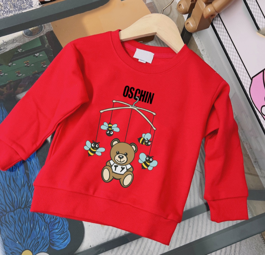 Lovely Boys Girls Brand Pullover Letters Printed Kids Sweaters Spring Autumn Children Sweatshirt Cartoon Bear Child Shirt