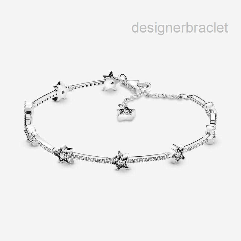 Designer Jewelry Celestial Stars Bracelet 100 925 Sterling Silver Luxurious Bracelet Women Girls Wedding Jewelry Diamond Chain bracelet with Reta