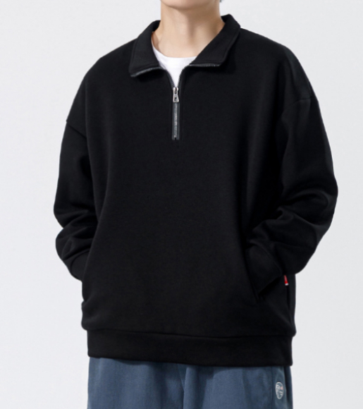 423 Turtleneck Sweatshirt for Men Autumn and Winter Thickened Loose Trendy Solid