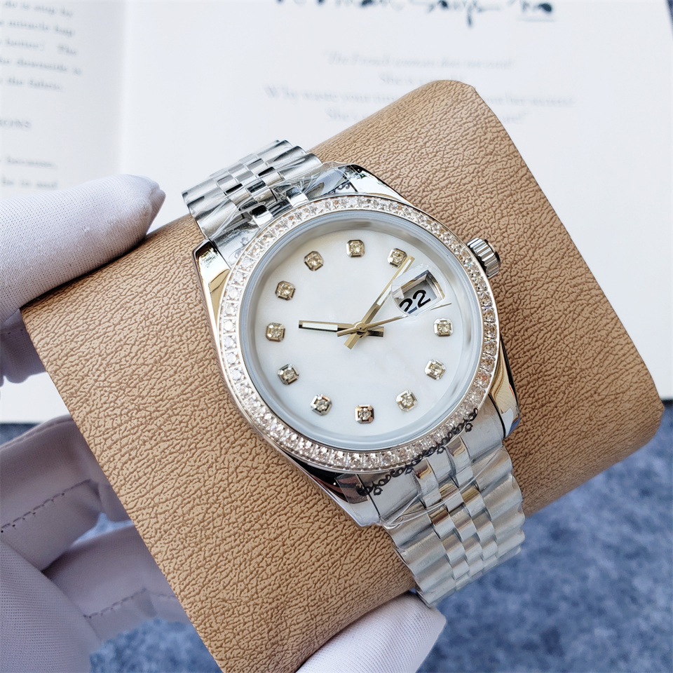 aaa fashion mens and womens watches 36mm diamond dial designer sapphire glass mechanical automatic watch high end watch box stainless steel strap de
