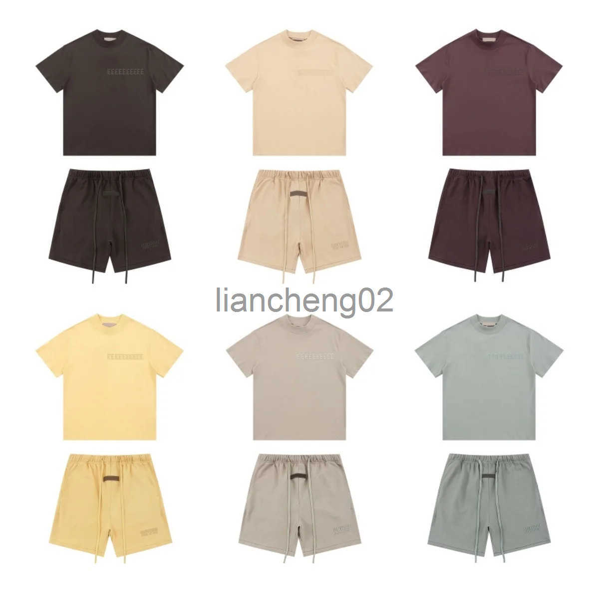 Marque à la mode 2024 Ensembles de t-shirts d'été Hommes Mode Streetwear Coton T-shirt à col rond Ensemble de shorts avec lettres imprimées T-shi