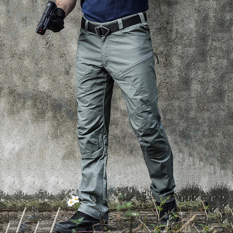 Stretch Hiking Pants Men Water Resistant Rip Stop Cotton Outdoor Work Cargo Pants Multi-Pocket Lightweight Combat Tactical Pants 250715CJ