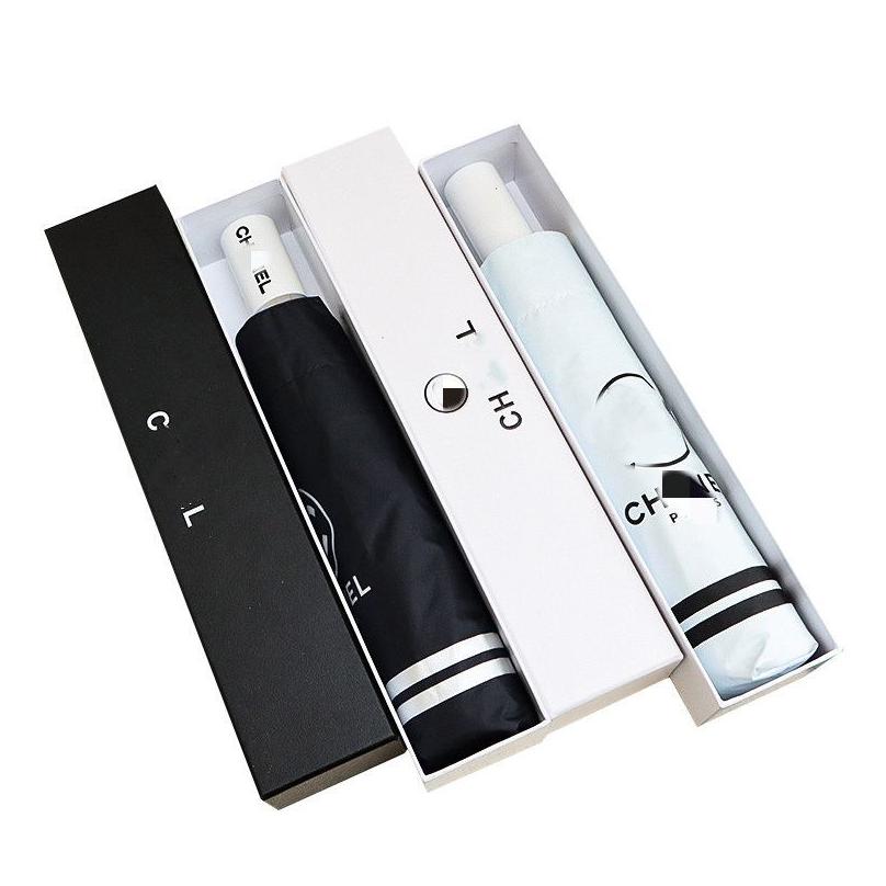 Umbrellas Designer Sun Snow Protection Rubber Black And White Automatic Three Fold Gift Box Umbrella Drop Home Garden House Otkbc K260224-image-1095330649