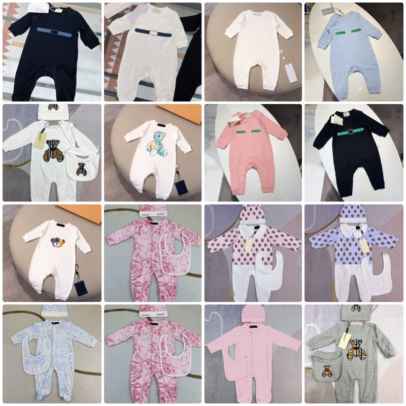 infantile né barboteuses bébé fille designer marque nouveau-né ensembles lettre costume salopette vêtements combinaison enfants body pour bébés t