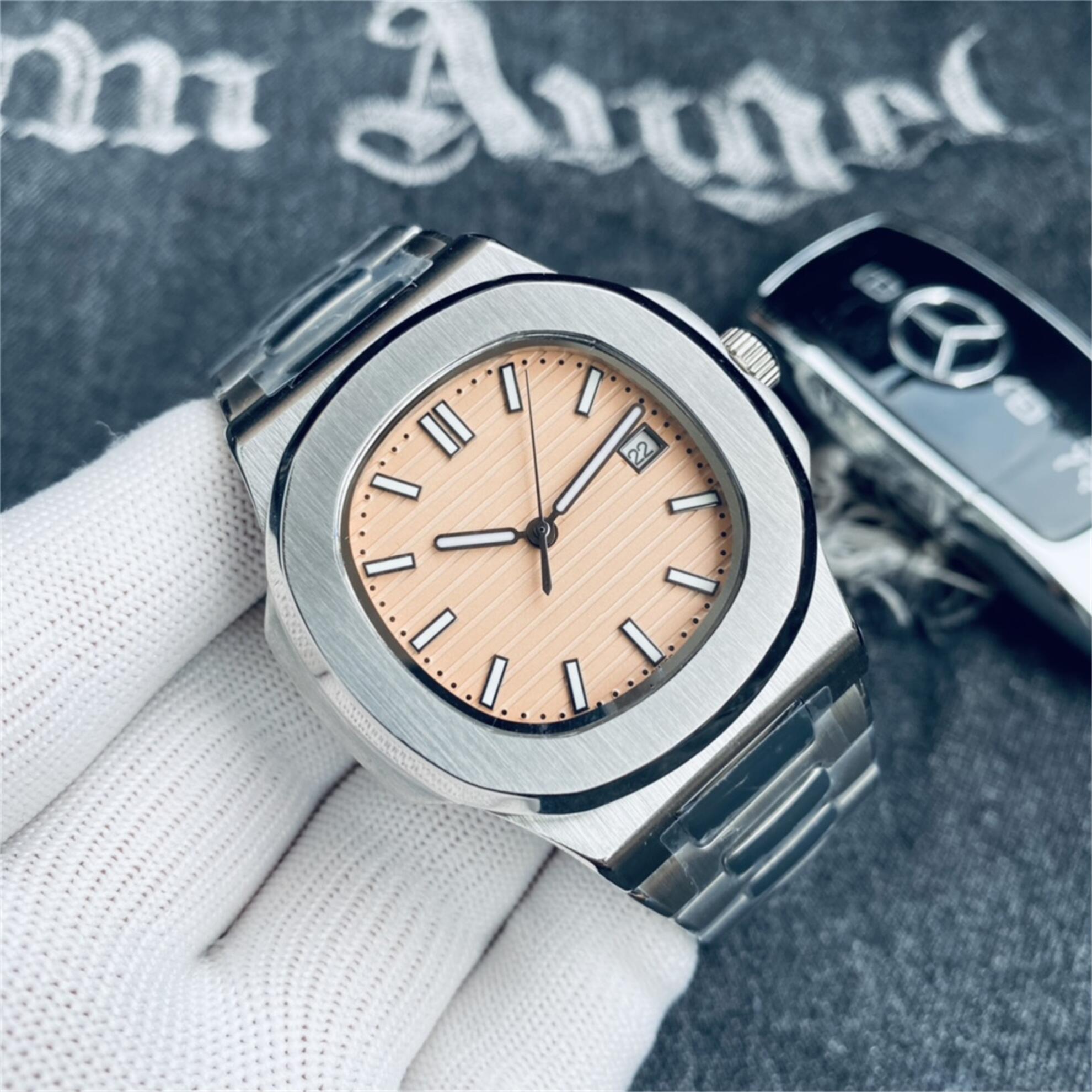 Brand New Men NAUTILUSity 5711 Series wristwatches Men's Automatic Mechanical watches women Luxury Watch Brown Dial Rose Gold Stainless Steel S