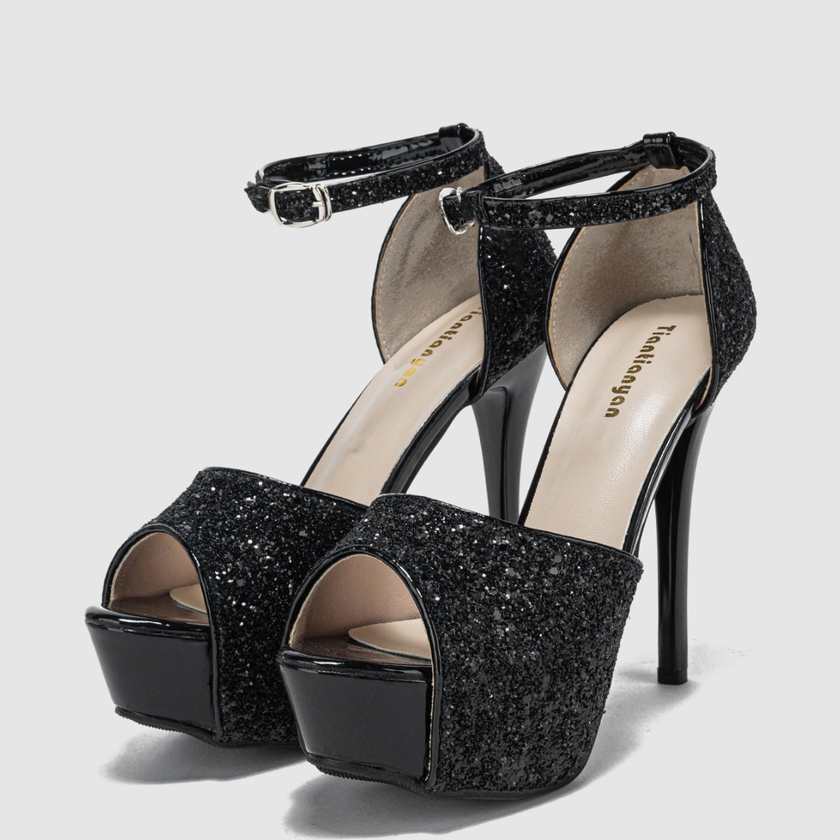 Sexy Peep toe Women Solid Pumps Luxury Slingbacks Red Sole Thin High Heels Buckle Strap Spring Summer Nightclub Wedding Party Shoes OL Business Desi