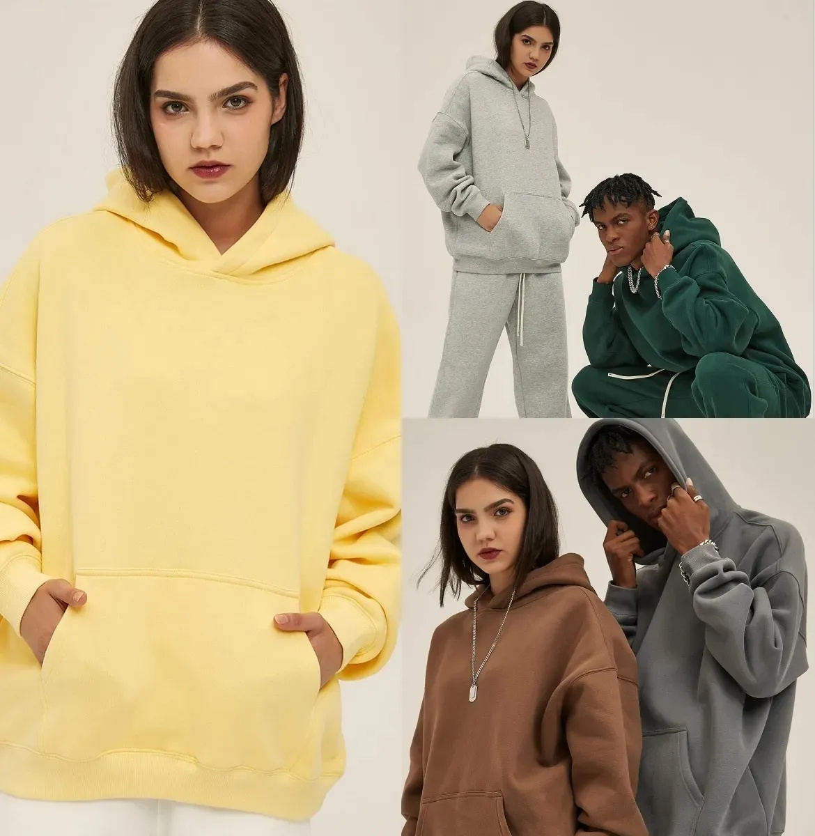 O193 3D argent cachemire en vrac 350g Tide marque unisexe pull surdimensionné épaissi à capuche Weatshirts sweats à capuche unisexe