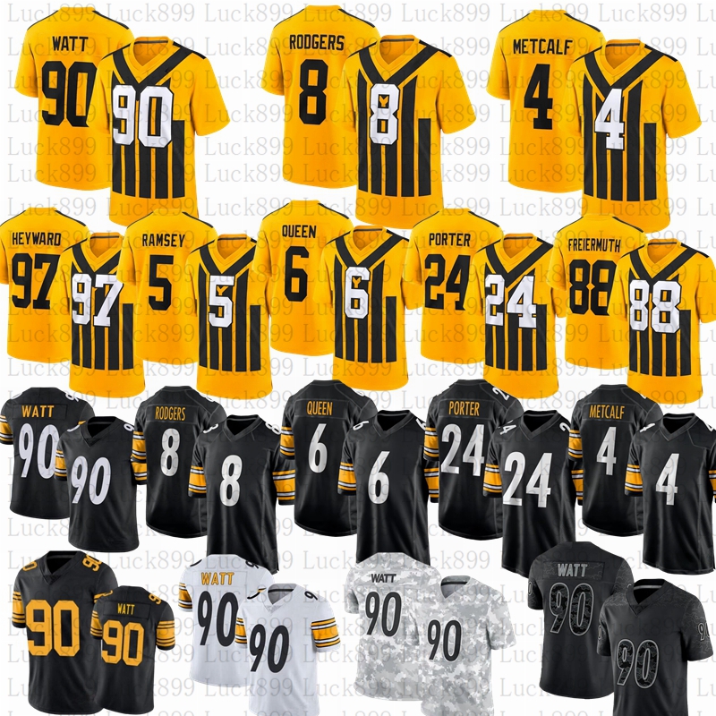 2025 New Aaron Rodgers DK Metcalf TJ Watt Football Jersey Will Howard Patrick Queen Boswell Porter Roethlisberger Polamalu Freiermuth Kaleb Johns-image-985630863