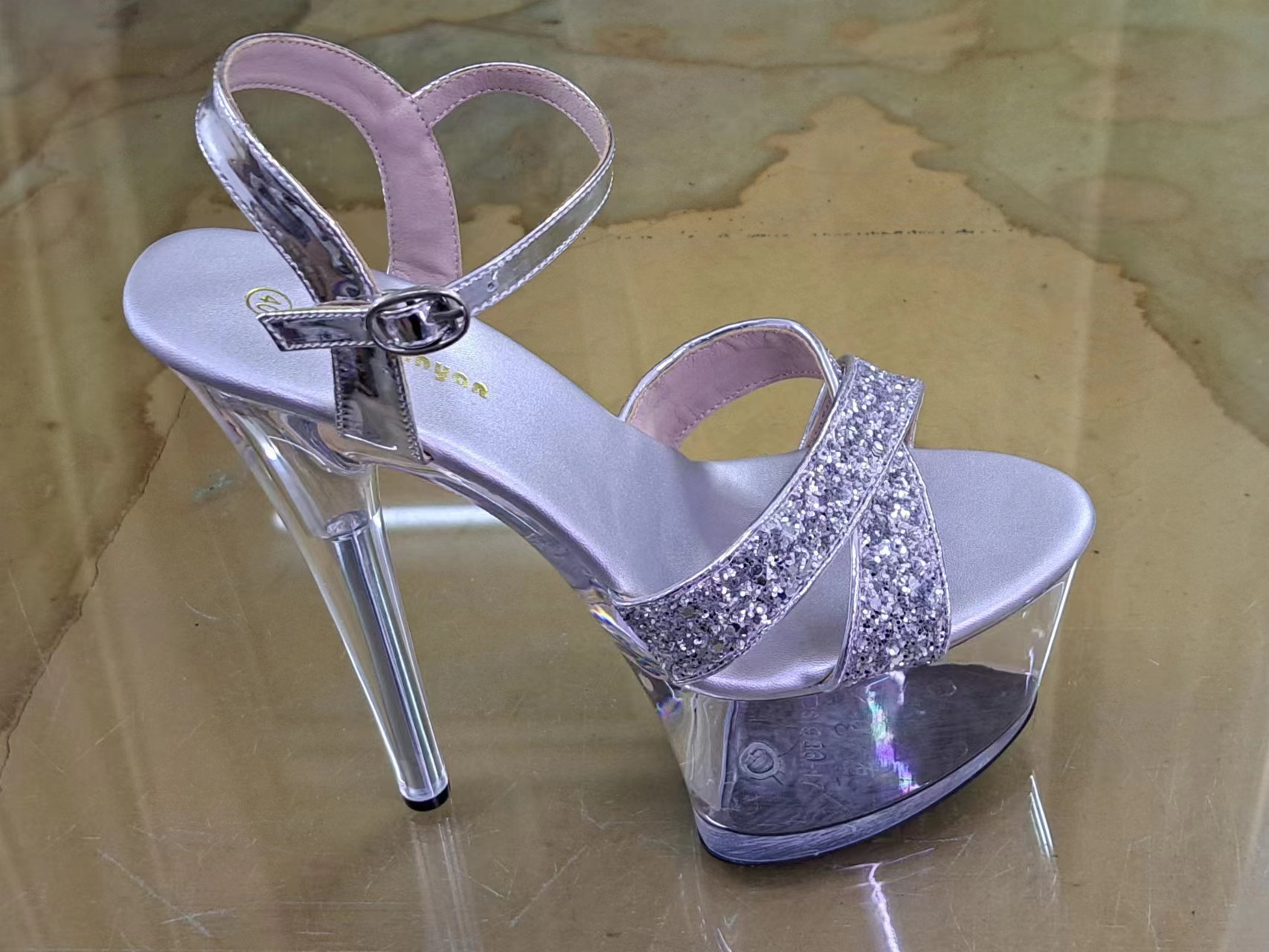 Sexy Peep toe Shinning Women Pumps Luxury Crystal Slingbacks Thin High Heels Spring Summer Nightclub Banquet Party Shoes OL Business Comfortable Fas