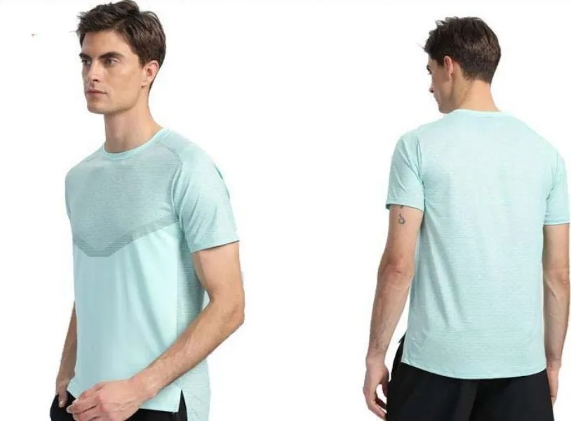 O466 New Sports T-shirt Men Anti-cursor Sports Clothes Running Training Quick-drying Clothes Ice Silk Breathable Short Sleeve Shirts
