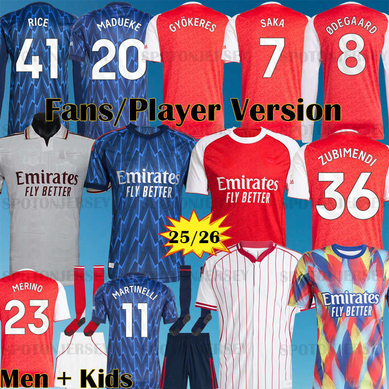 Arsen 25 26 Jerseys de football Maharishi G. Jésus Saka 2025 2026 Joueur Rice Maillot Jerseys 25 26 Kids Martinelli Saliba Men Kit Camiseta Futbo