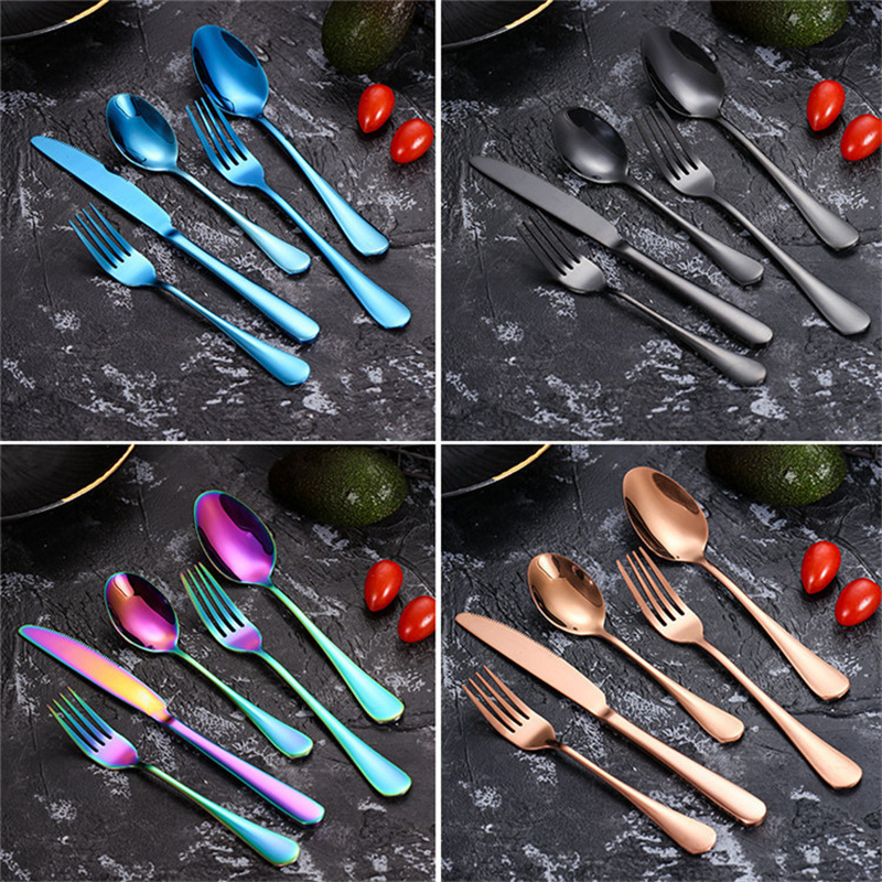 5 Piece Flatware Set Cutlery Set Knife Fork Spoon Dinner Set Dinnerware-image-506473358