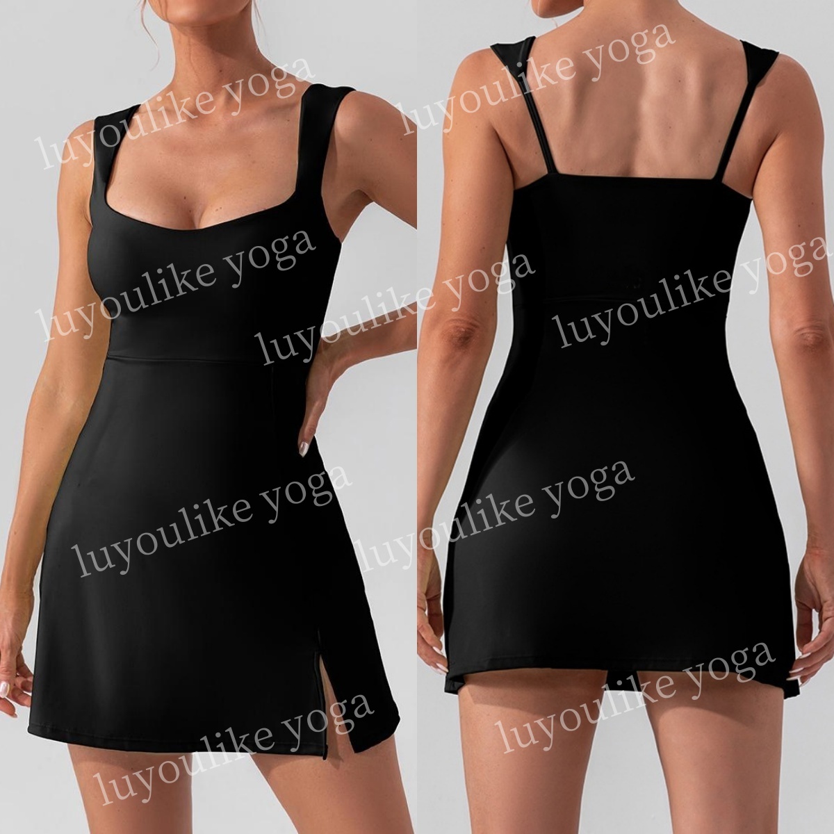 O154 Womens Dress Sexy Suspender Fashion Yoga women Top Dress Outdoor Golf Sports Elastic Tight Skirt-image-957922513