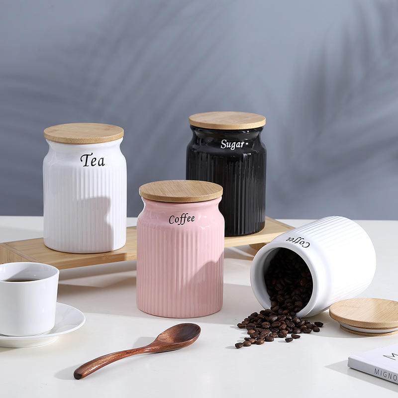 Simple solid-color sealed storage containers for food storage coffee containers, ceramic containers, containers for various items R250722