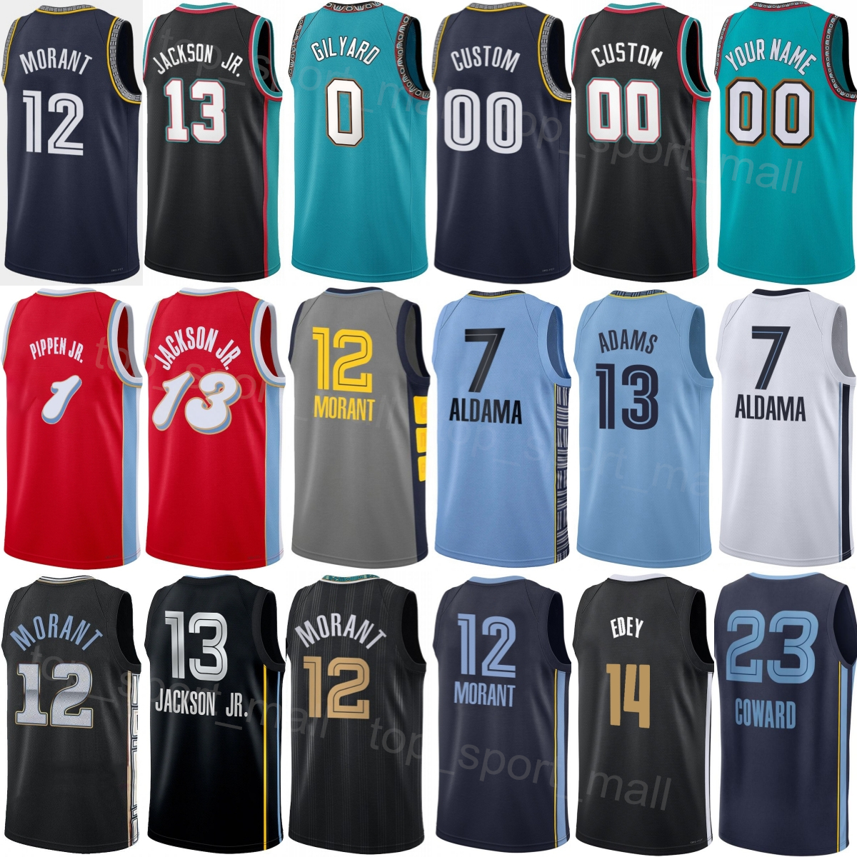 Print Basketball Santi Aldama Jerseys 7 Zach Edey 14 Vince Williams Jr 5 John Konchar 46 Brandon Clarke 15 Jaylen Wells 0 Custom Name Number Child W
