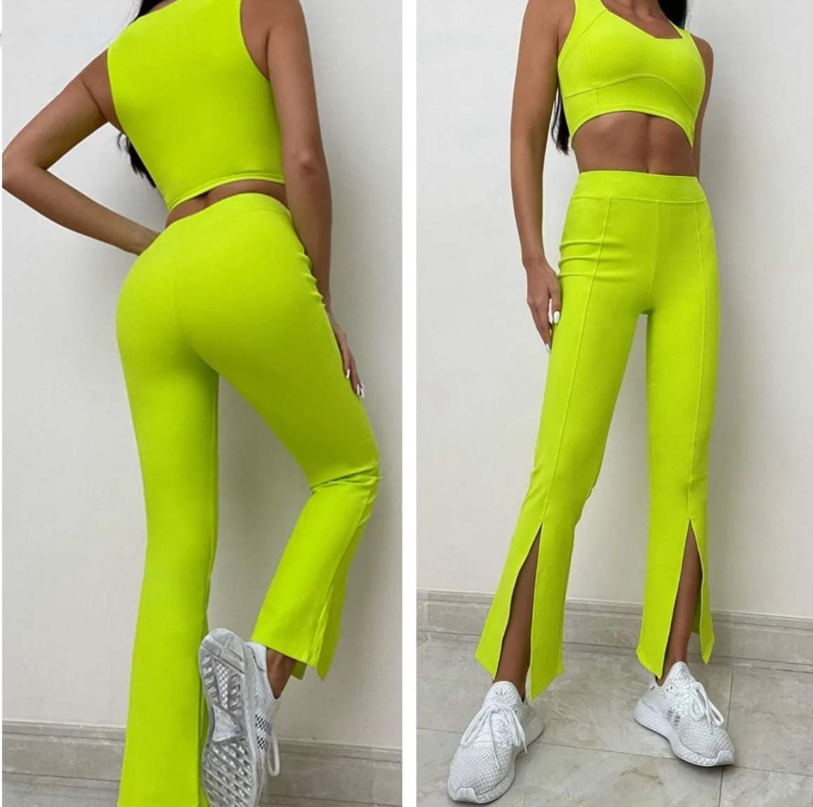 O152 Nouveaux leggings femmes soutiens-gorge haut + pantalon en queue de poisson fendu ensemble dame sport Yoga ensembles dames pantalons femmes