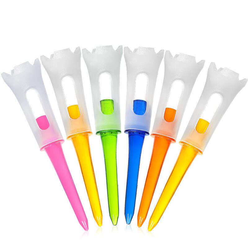 Plastic golf tee nail 83MM soft rubber low resistance durable golf tee spot wholesale Multi-Color Unbreakable Plastic/Wooden Tees for Reducing Fr-image-1067736097