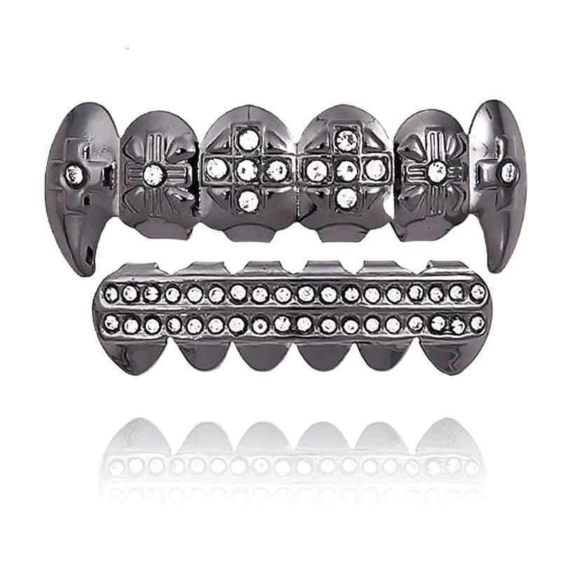 Hip-Hop Electroplated Zirconia Tiger Teeth Vampire Teeth Braces Unisex European American Style Halloween Party Tooth Decoration XJ250722-image-1067712390