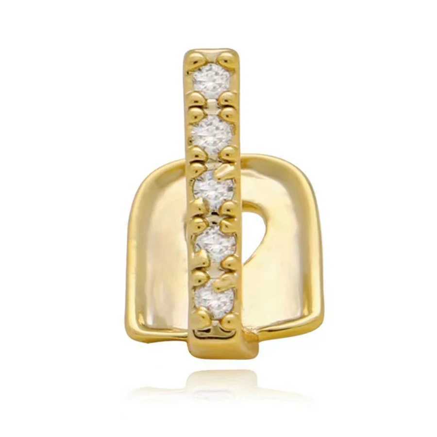 18K Gold Plated Grillz Teeth Cross Heart Crystal Gold Gap Grillz Hip Hop Top Bottom Tooth Cap Bling Grill Trendy Open Fang XJ250722-image-1067712573
