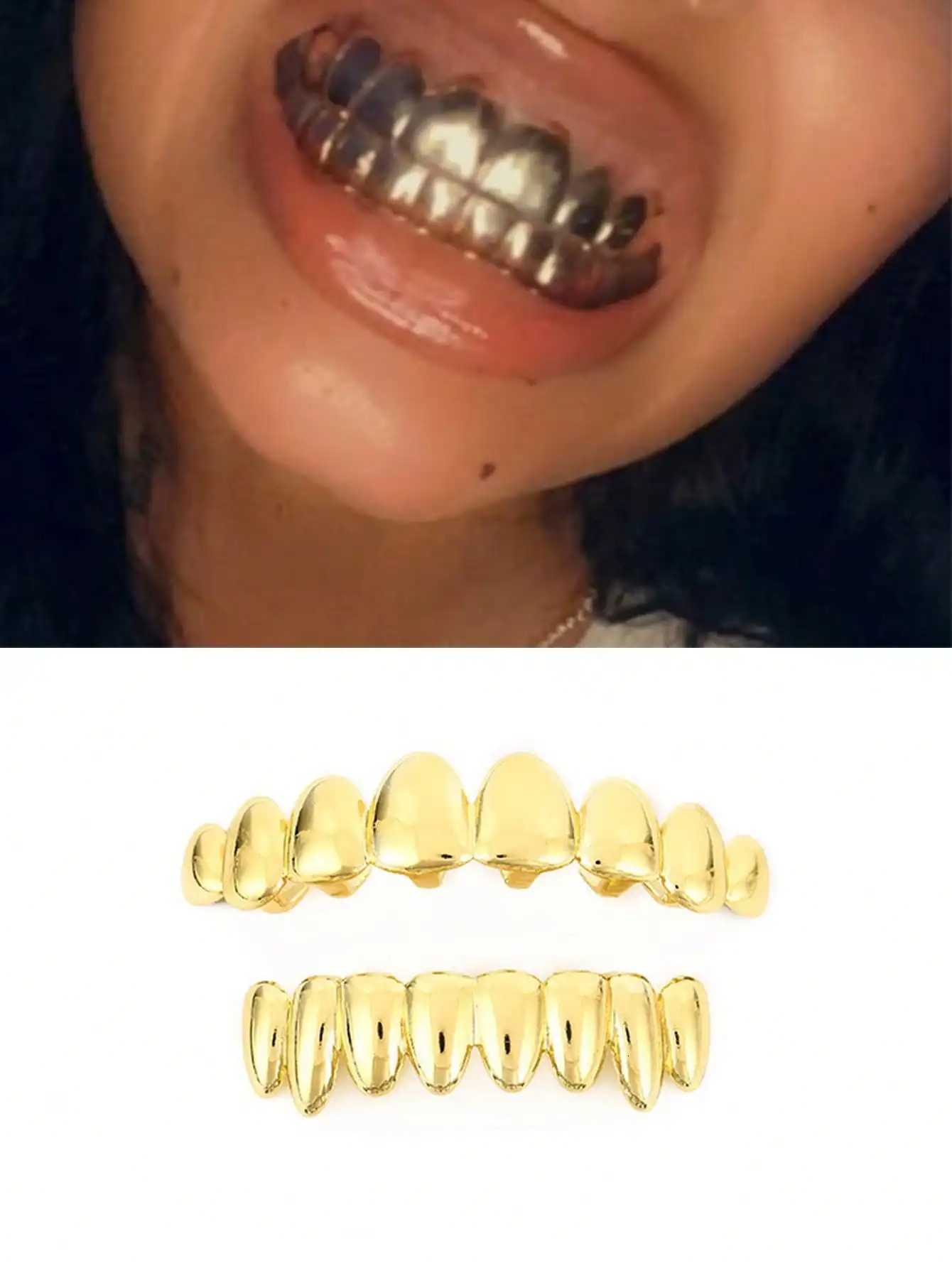 Fashionable Ladies Dental Ornaments Polished Copper Cast Hip-Hop Teeth Dental Ornaments Party and Nightclub Decorations XJ250722-image-1067713069
