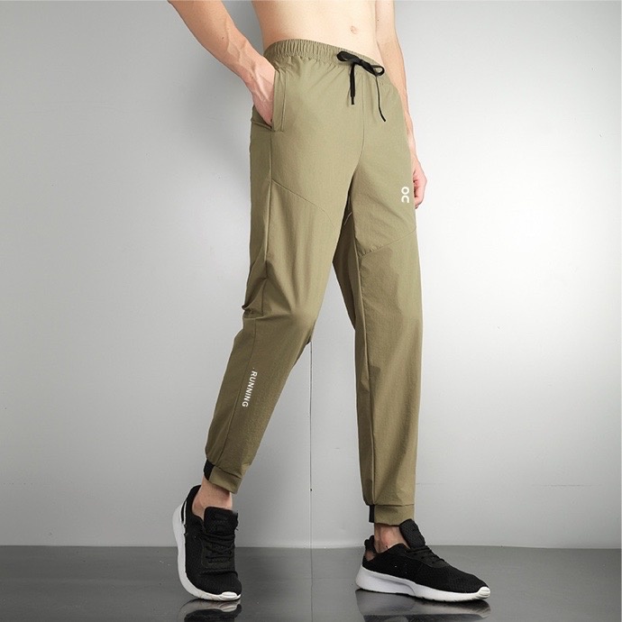 summer brand designer mens quick drying training t-shirt casual sportswear fitness running breathable small foot zippered joggers Long pants tracksu