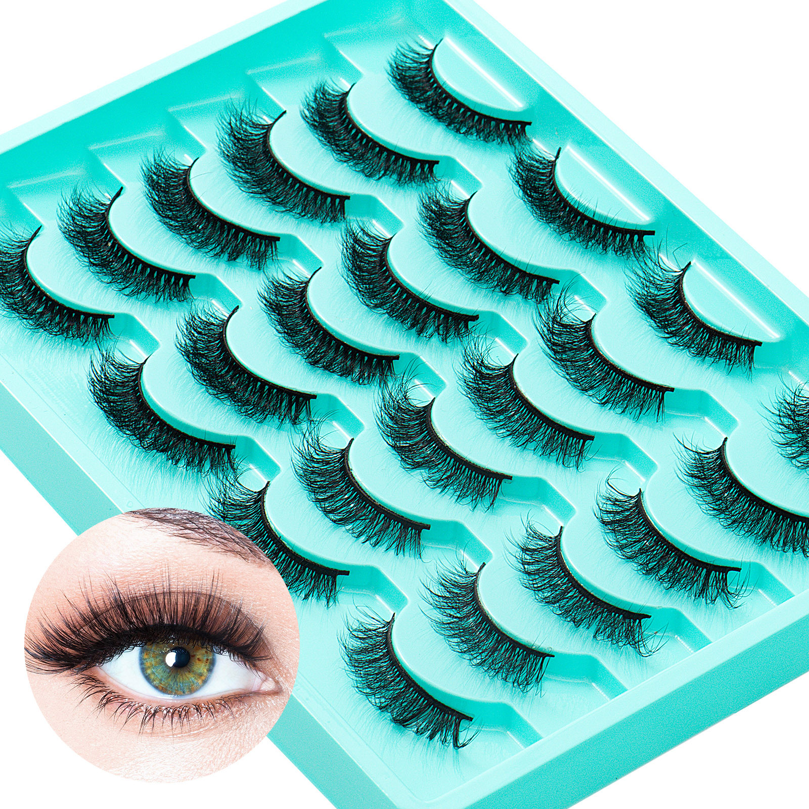 Thick Fluffy False Eyelashes 12 Pairs Set Soft Light Handmade Reusable 3D Faux Mink Lashes Easy to Wear Full Strip Lashes Eyelash Extensions Make-image-1068721296