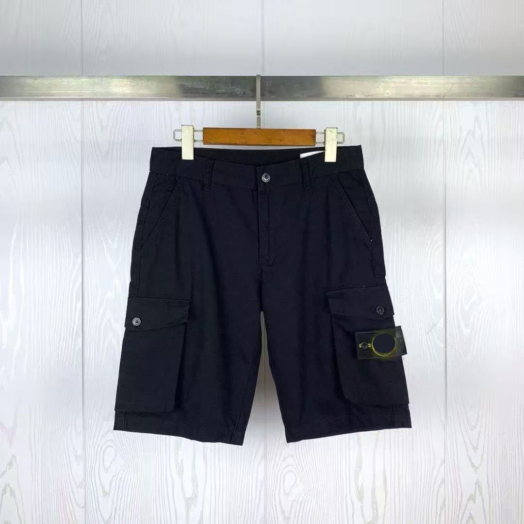 Summer Mens Shorts Cotton Pocket Budge Designer Man Short Pants Beach Bottoms Swimwear Unisex Pant High Street Asian Size M-3XL