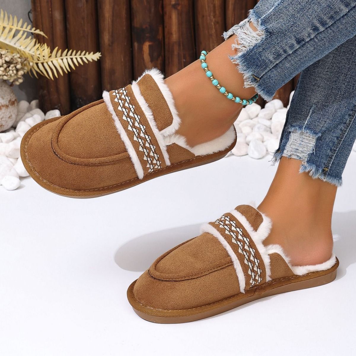 Woman Tazz Tasman Slippers Chestnut Fur Slides Sheepskin Shearling Tazz Slippers Mules Men Ultra Mini Platform Boot Slip-on Shoes Suede Comfort Fall