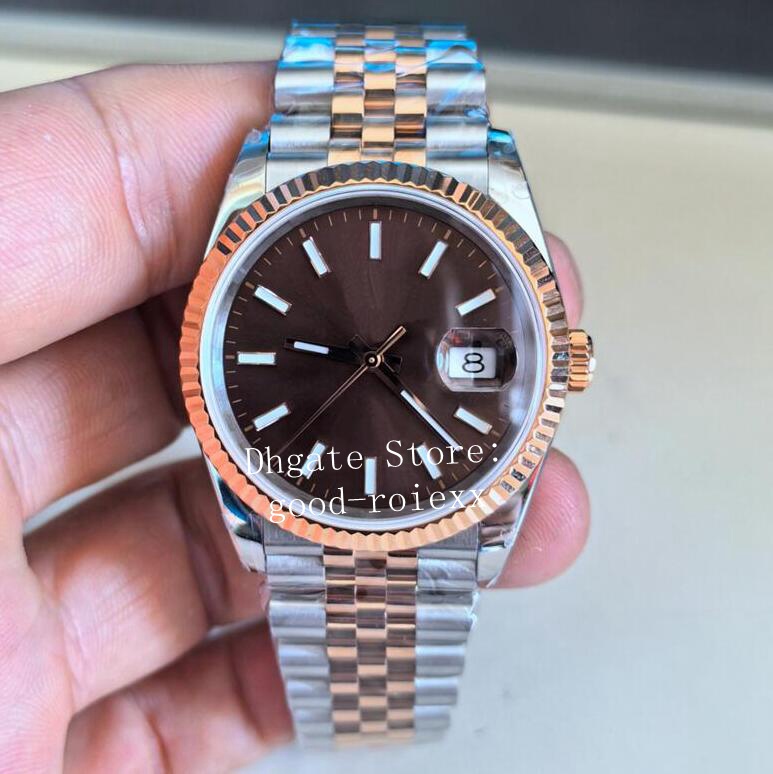 36 mm unisexe montres hommes BP automatique 2813 montre hommes or rose marron champagne chocolat Wimbledon femmes 126231 BPF montres-bracelets de