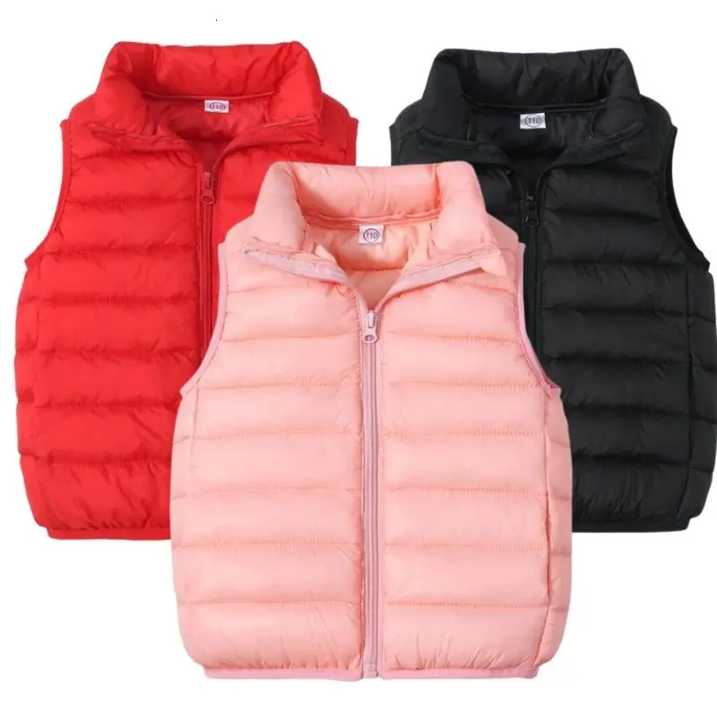 Boys Down Vest Winter Light Jacket Casual Stand Collar Waistcoat Children Fashion Korea Coat Autumn Clothes For Girls Vests 250724
