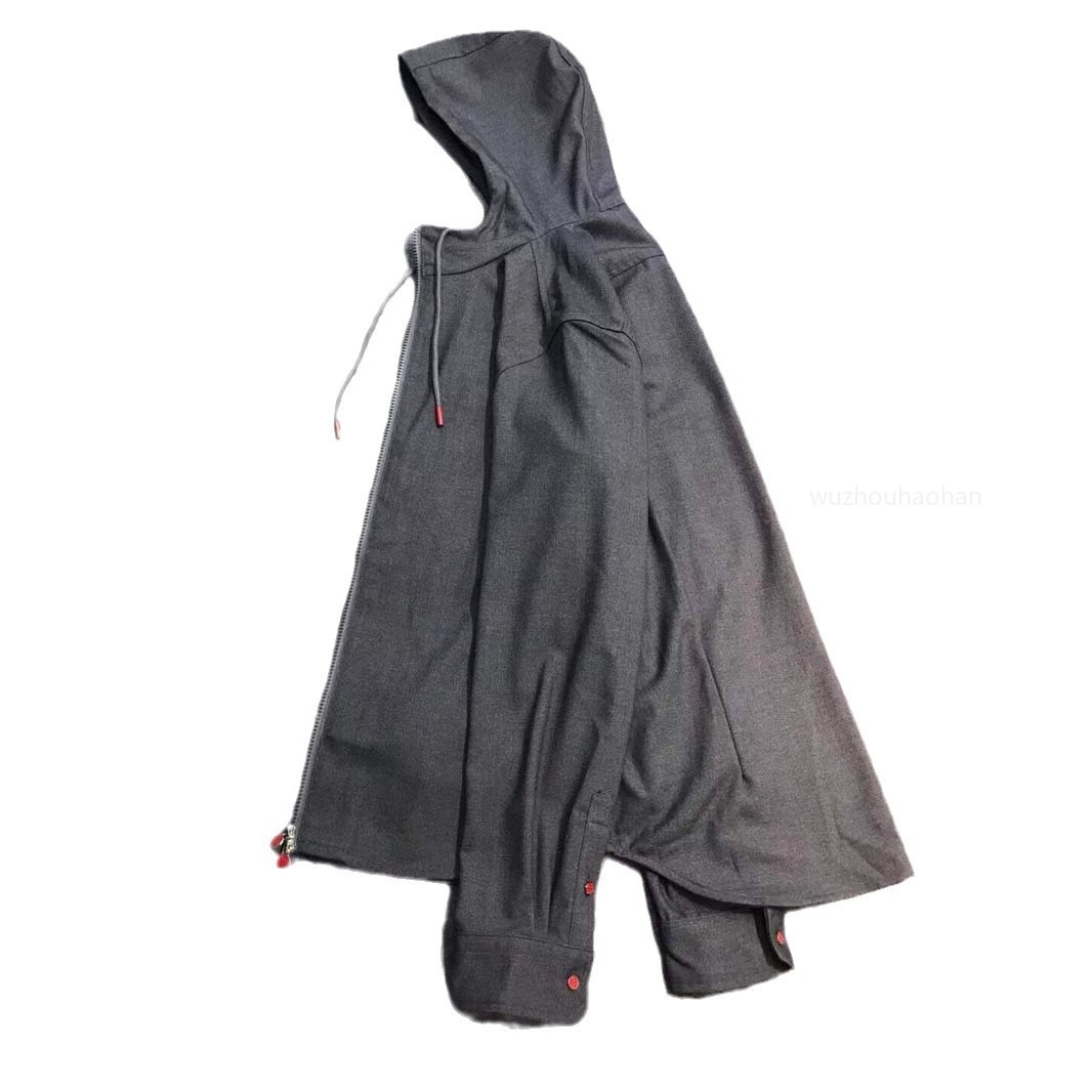 Luxury Mens Jackets Autumn and Winter Kiton Wool Blended Hooded Coat K1289