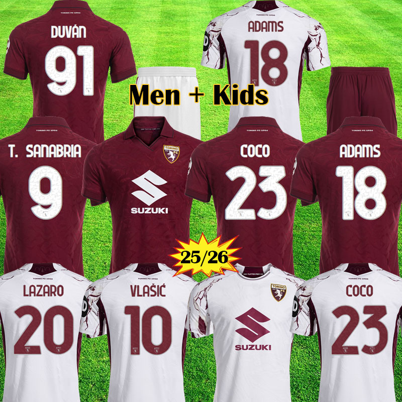 Torino FC Soccer Jerseys Limited Edition 2025 2026 ADAMS RICCI LAZARO T. SANABRIA LLIC DUVAN COCO LINETTY Home Away 3rd Football Men kids 25 26 a-image-940617147