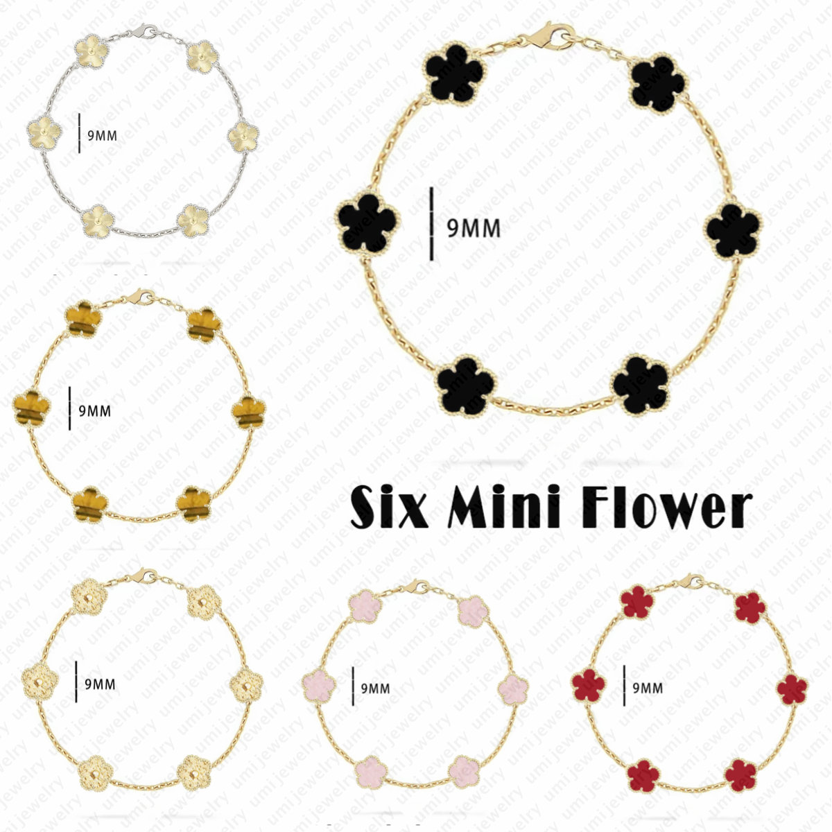 New 9mm pattern luxury clover bracelet designer jewelry fashion charm bracelets for girls women 18K gold black white green brand bracelet braclet de