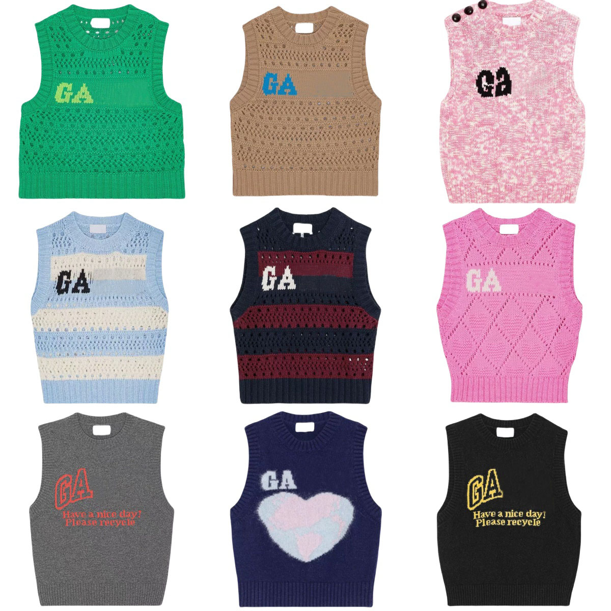 New Women Knitted Vest Hollow Out Vests Wool Pullover Fashion Sweater Cotton Outwears-image-813684471