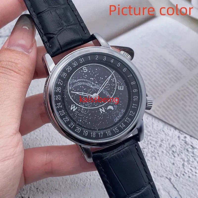 Des Pate New Luxury Mens Watches Quartz Watch High Quality Top Luxury Brand Calendrier Calendrier Corloge Couiner CEULLE ACCESSOIRES DE MODE MONT