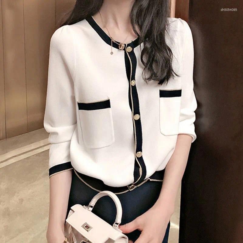 Women's Jackets Women Spring Autumn Style Knitted Pullover Sweater Lady Casual Long Sleeve O-Neck Tops WY1018