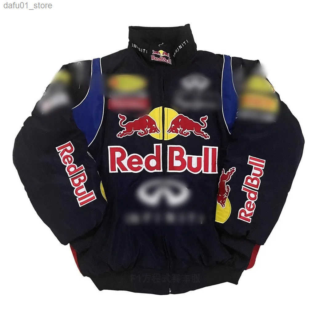 Red Bull FLT Uniform Men Embroidery Padded Jacket Winter Fall Motorcycle Clothing Leisure Thickening Coat Racing Clothing L250725