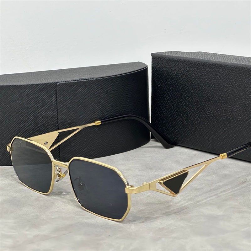 Luxury sunglasses square designer sunglasses women sun glasses triangle plated gold letter uv protection mens sunglasses full frame go0226