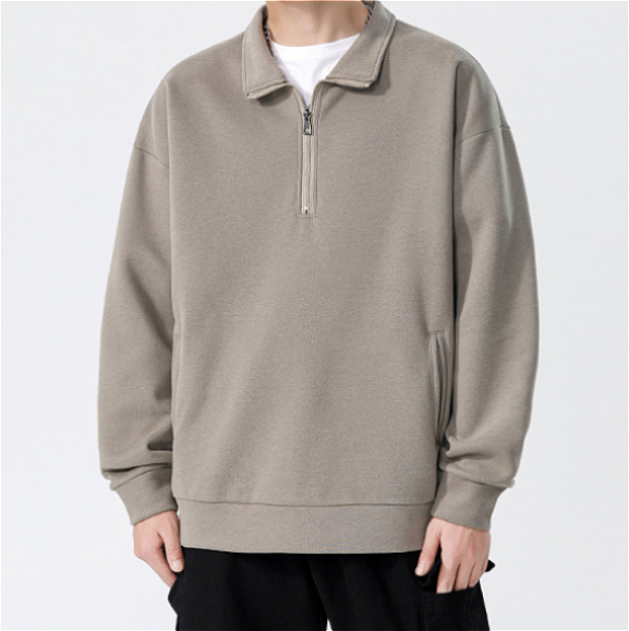 47 Turtleneck Sweatshirt for Men Winter Thickened Loose Trendy Solid