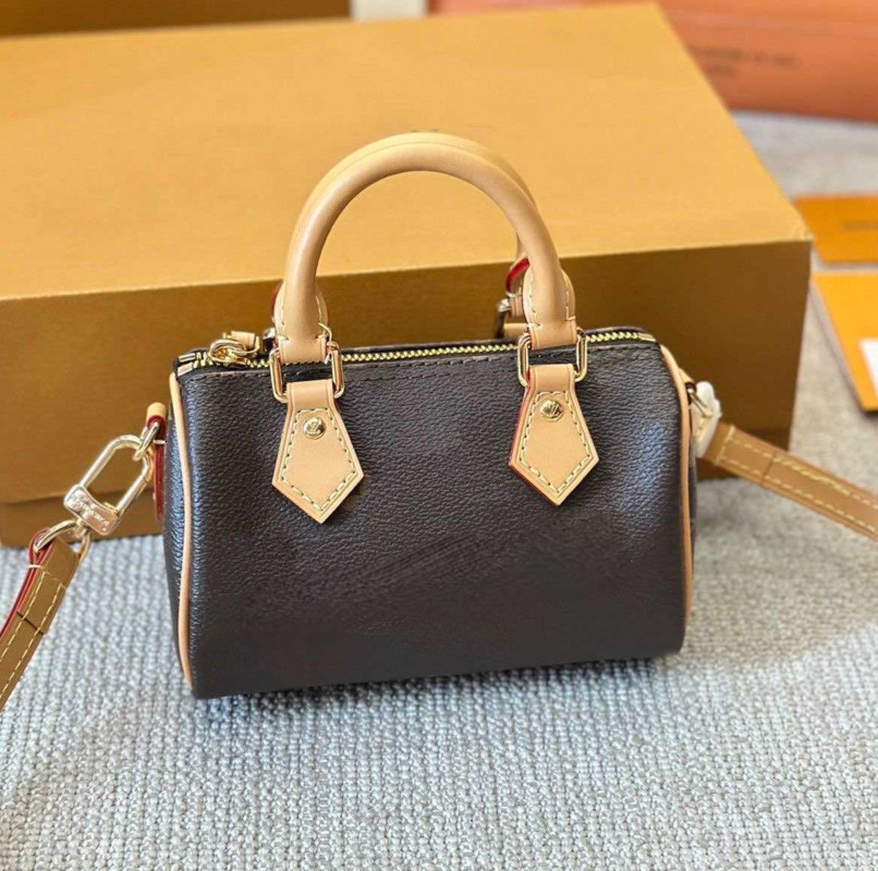 Evening Bags Top Designer Mini Nano 16cm Shoulder Bag Women Leather Denim Crossbody Luxury Brand Embossed Tote Purse Brown Flower11