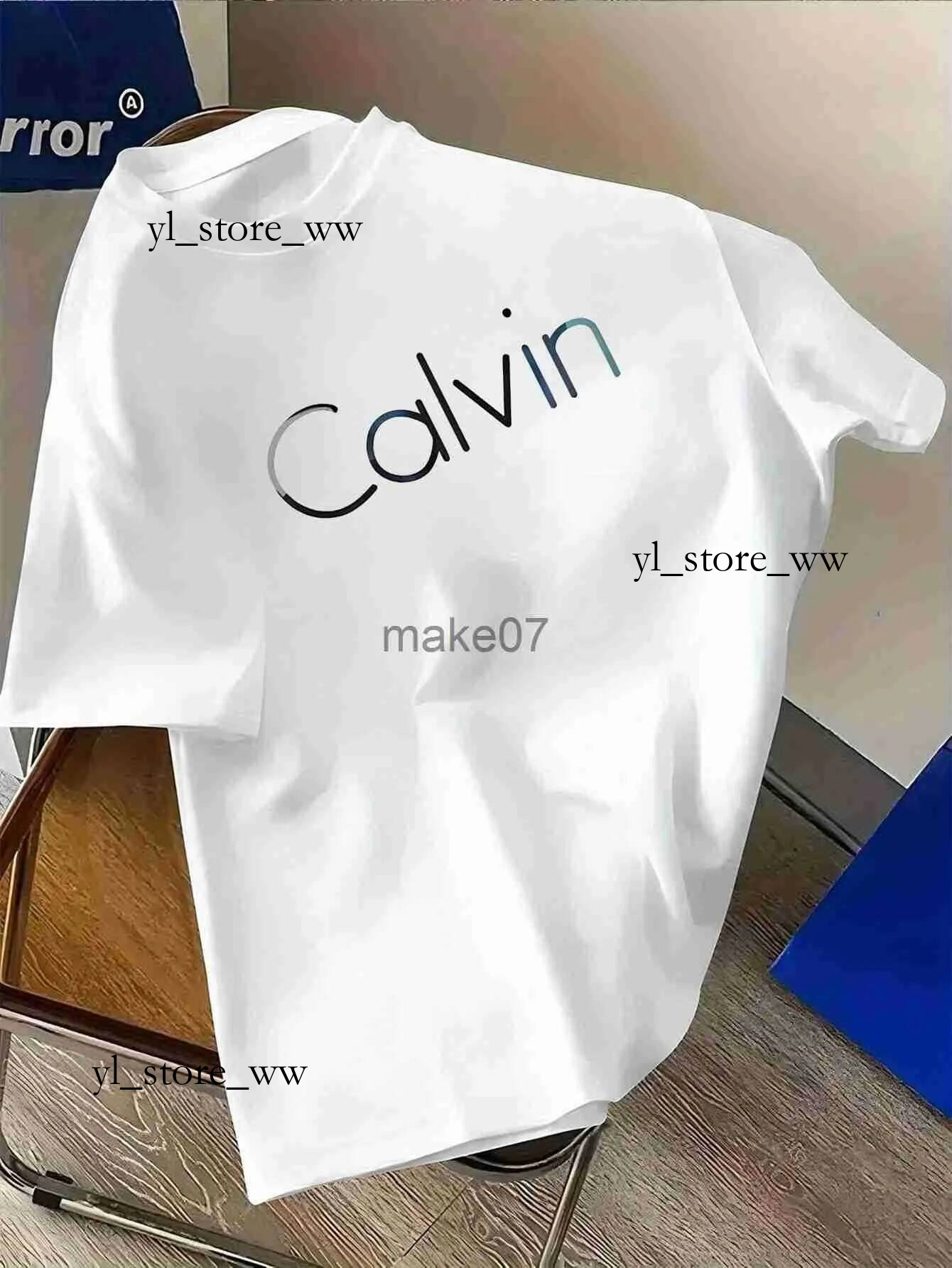 Calvin T-Shirt Leisure Casual Designer Fashion Short Sleeve Cotton Calecon Calvin Tees High Quality Luxury Brand Summer Street Wear Unisex Breathabl