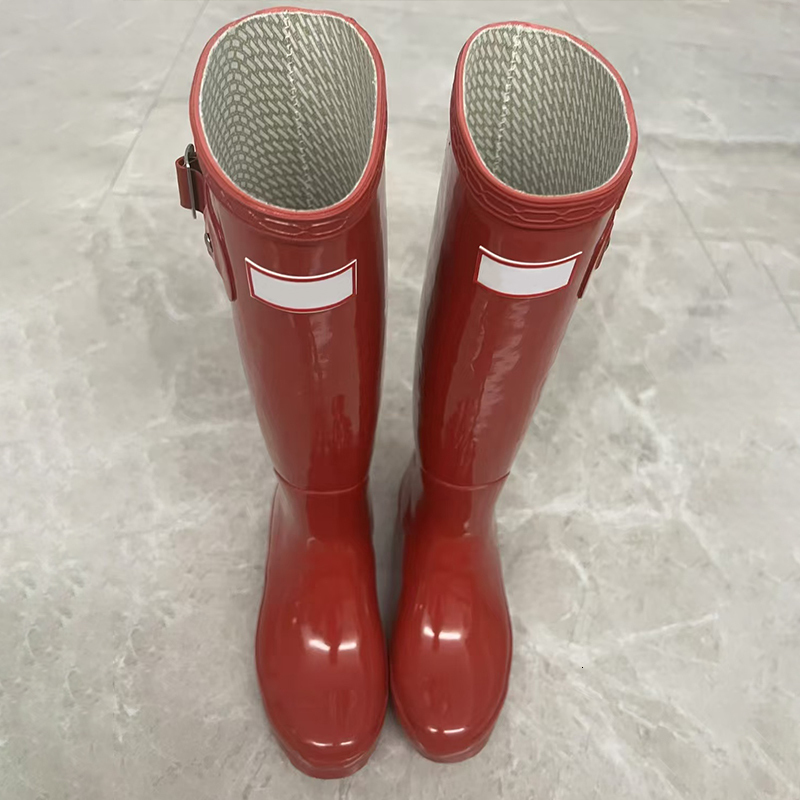New women designer rain boots thick soled rubber winter rain boots luxury wellington boots knight short boots 887