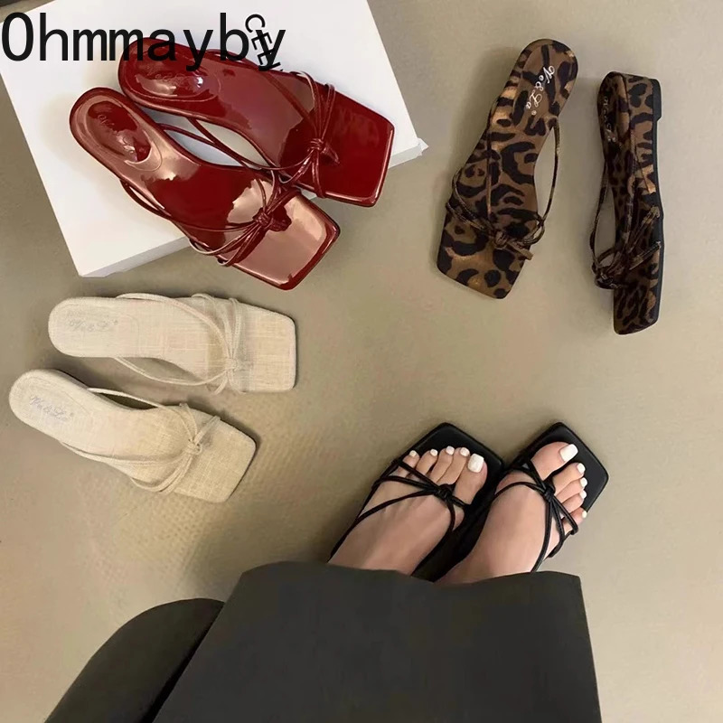 Summer Women Wedges Heel Flip Flop Fashion Leopard Print Clip Toe Slides Ladies Outdoor Beach Dress Slippers 250723