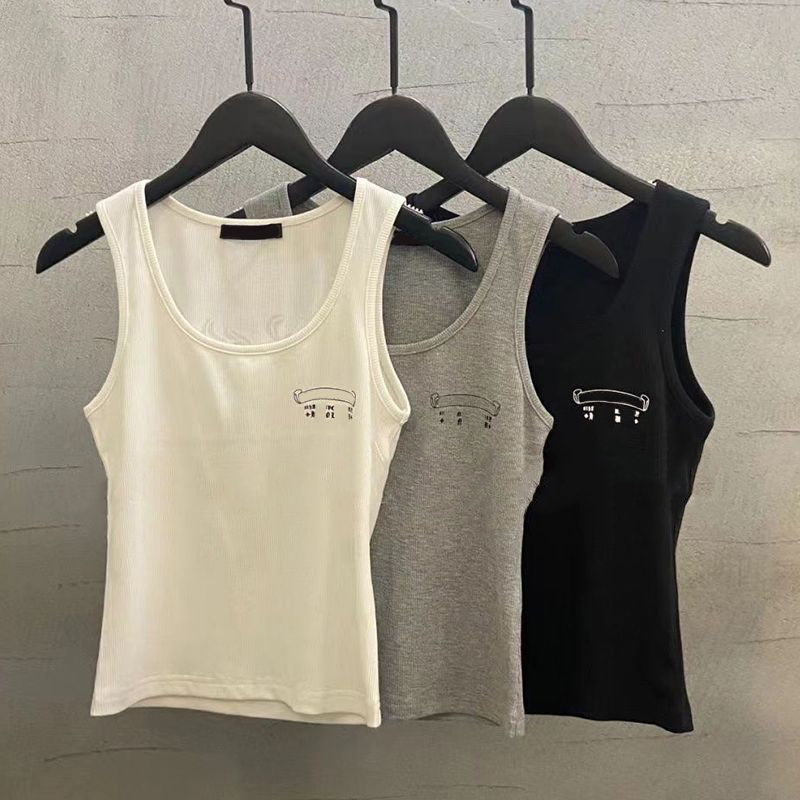 2025 new tank top women designer vest chrome letter halter vest slim sleeveless bottom vest